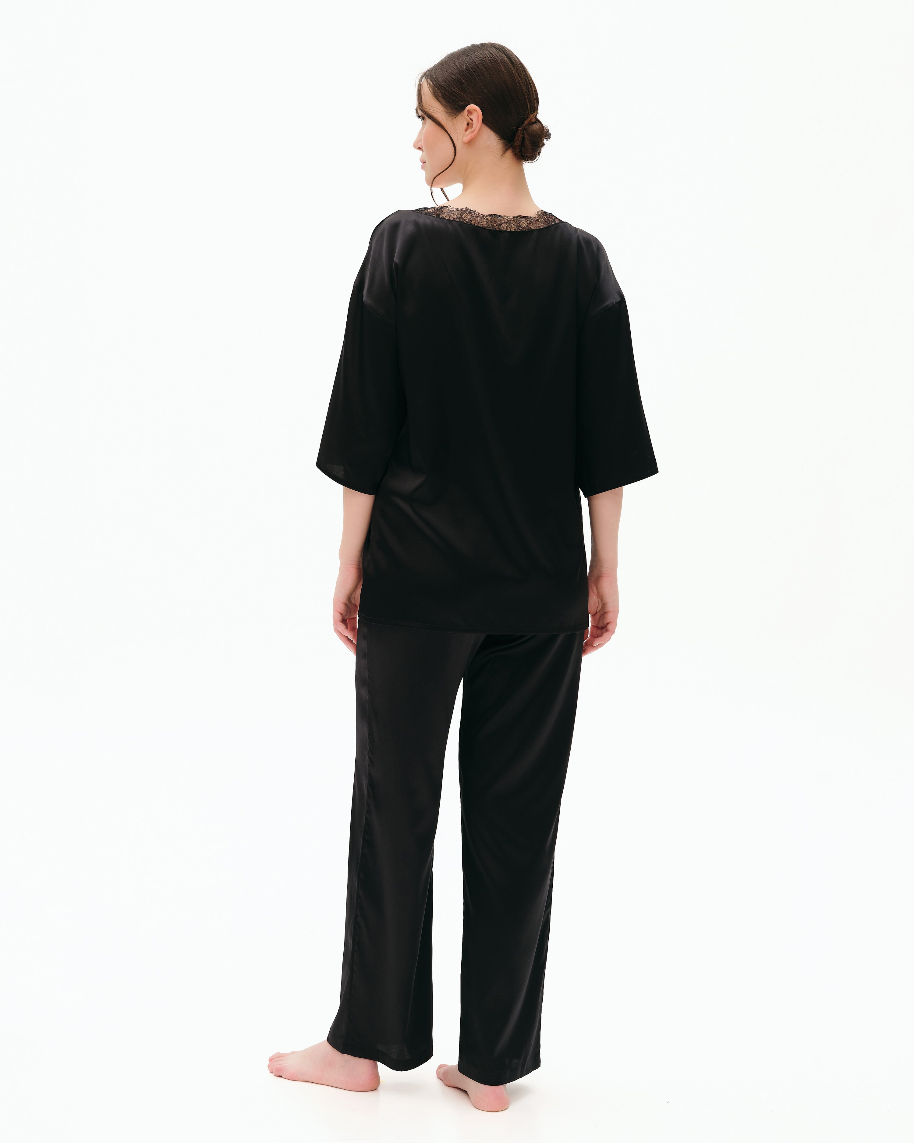 Silk loungewear Set 04105SL black
