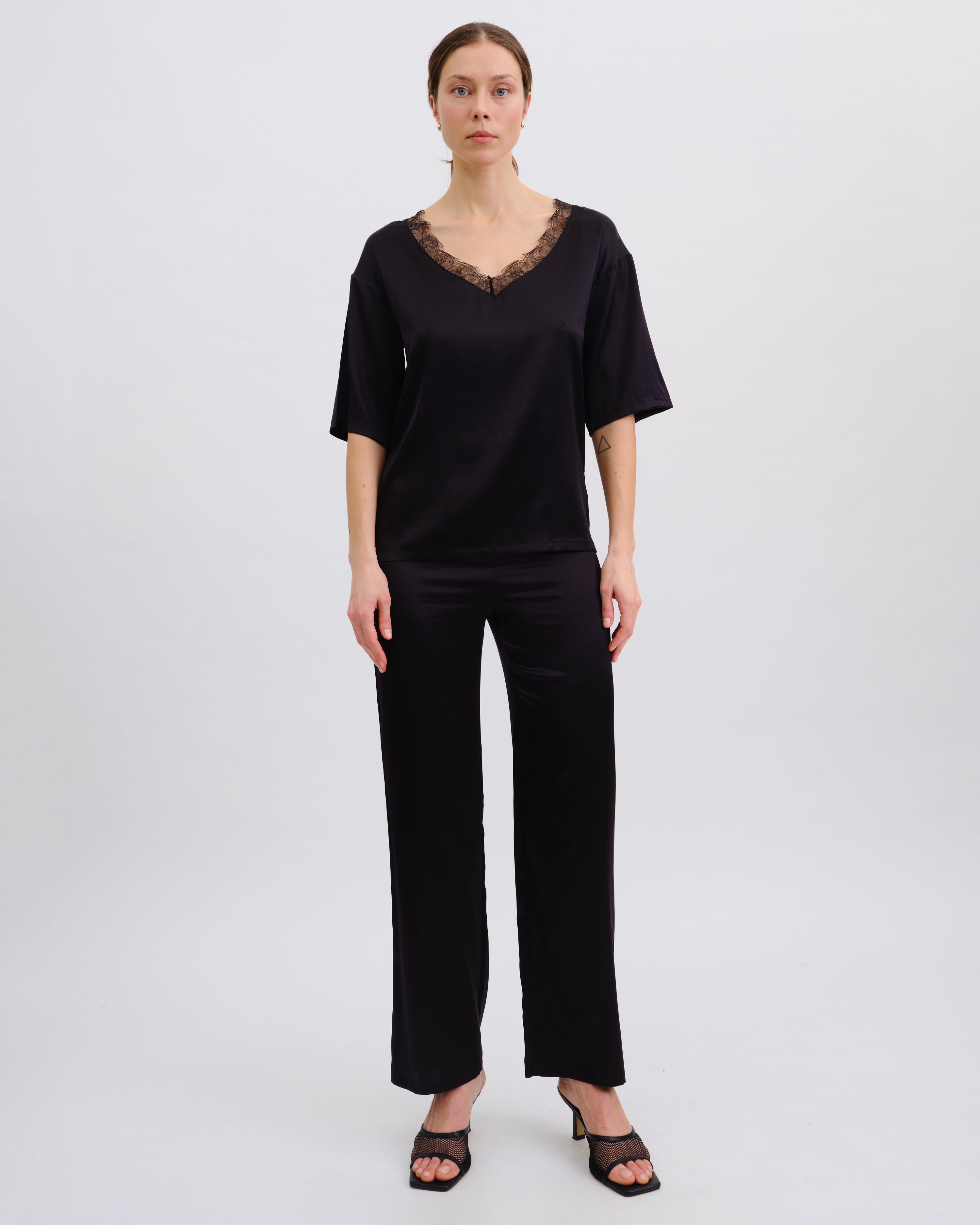 Silk loungewear Set 04105SL black