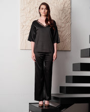 Silk loungewear Set 04105SL black