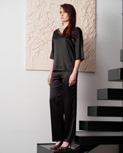 Silk loungewear Set 04105SL black