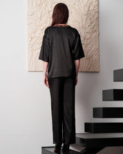 Silk loungewear Set 04105SL black