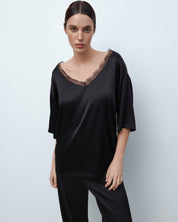 Silk loungewear Set 04105SL black