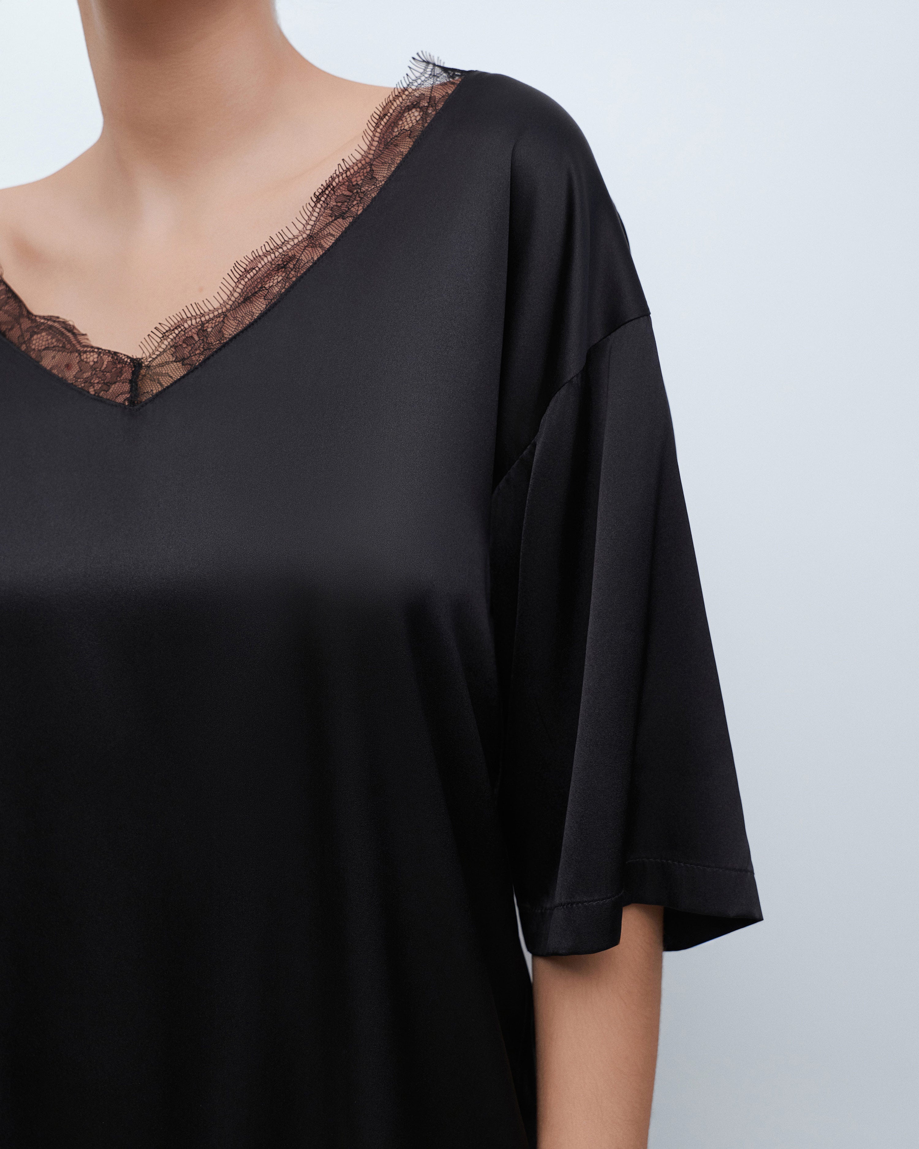 Silk loungewear Set 04105SL black