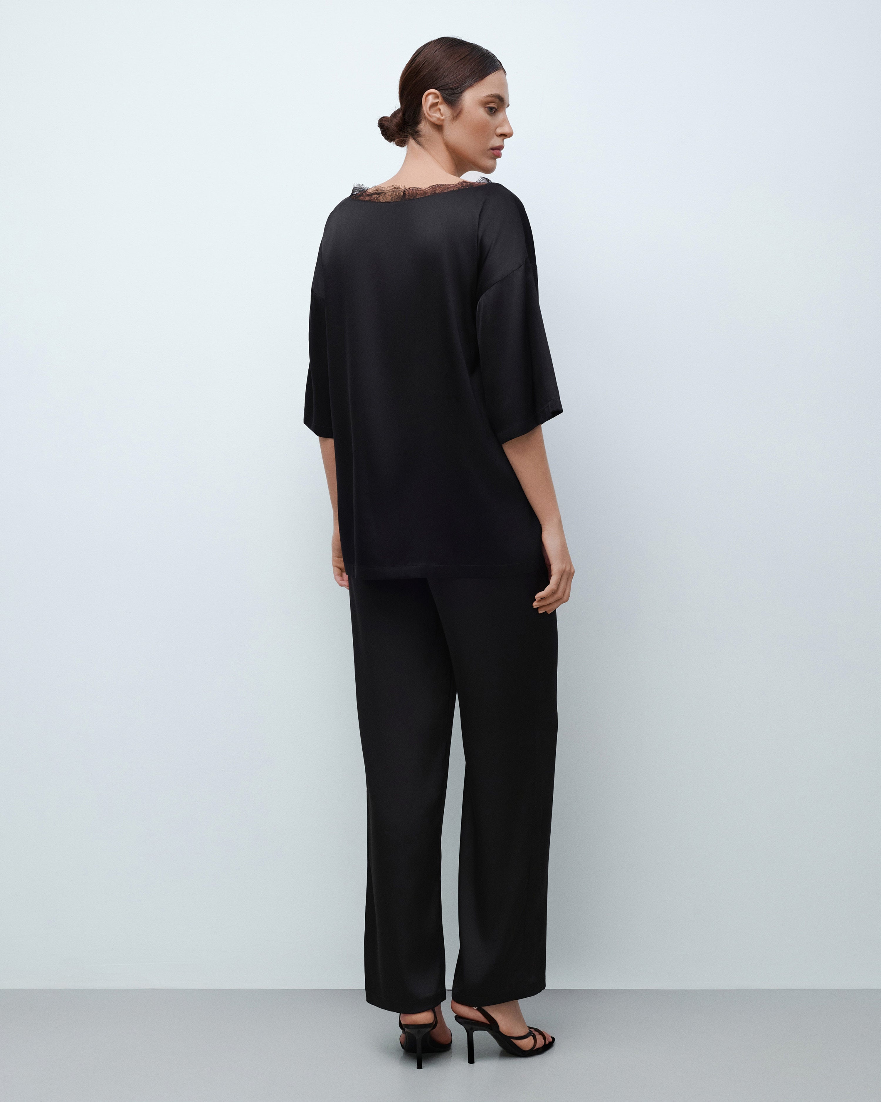Silk loungewear Set 04105SL black