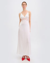 Silk Nightgown with lace detail 04108SL ivory