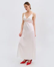 Silk Nightgown with lace detail 04108SL ivory