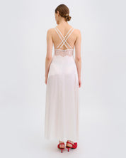 Silk Nightgown with lace detail 04108SL ivory