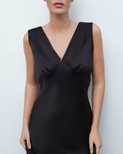 Silk long Nightgown 04109SL black