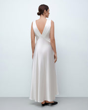 Silk long Nightgown 04109SL ivory