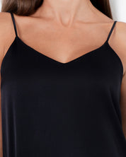 Silk Chemise spaghetti strap 04124SL black