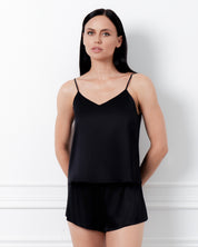 Silk cami shorts Set 04126SL black
