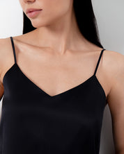 Silk cami shorts Set 04126SL black