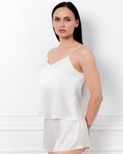 Silk cami shorts Set 04126SL ivory