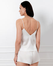 Silk cami shorts Set 04126SL ivory