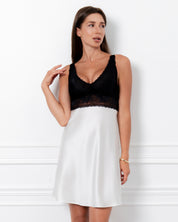 Silk Chemise breast support 04132SL ivory/black