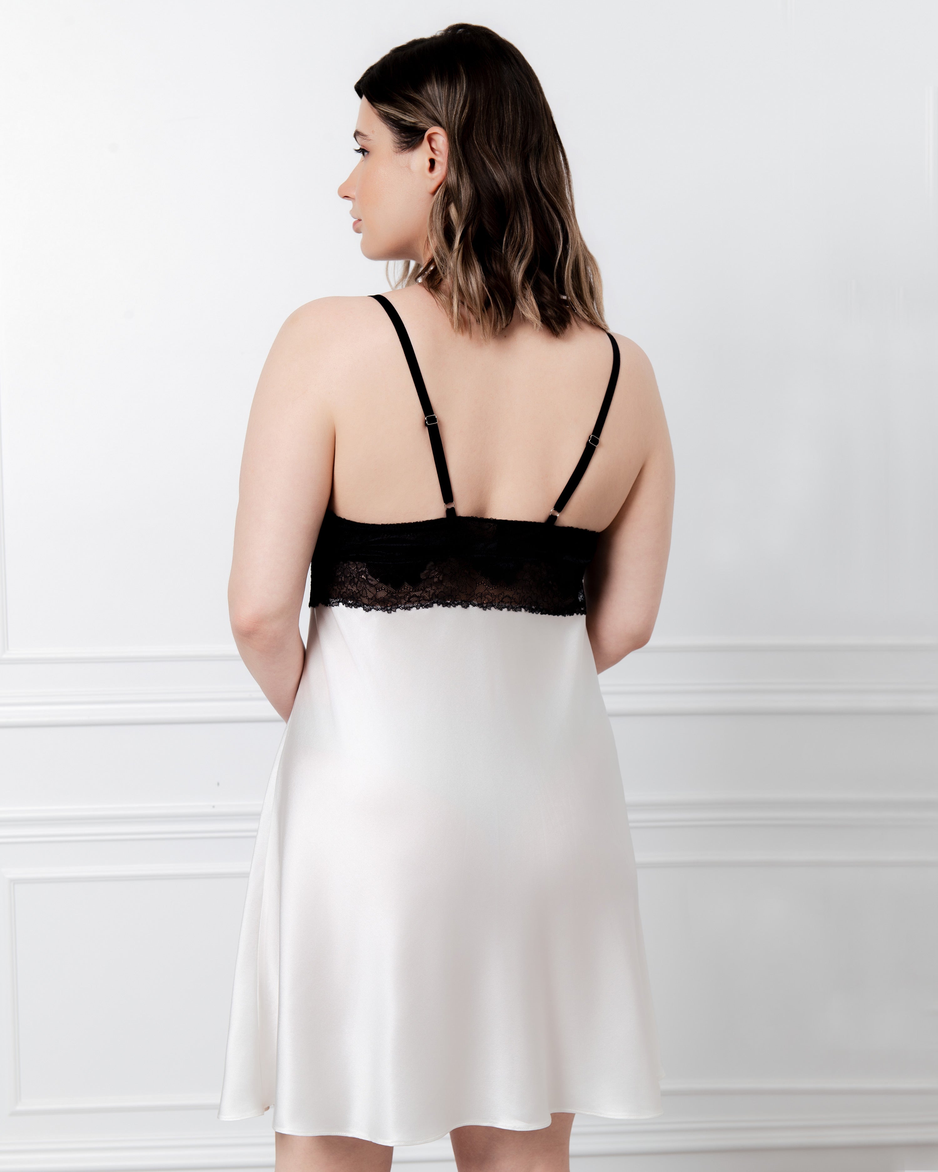 Silk Chemise breast support 04132SL ivory/black
