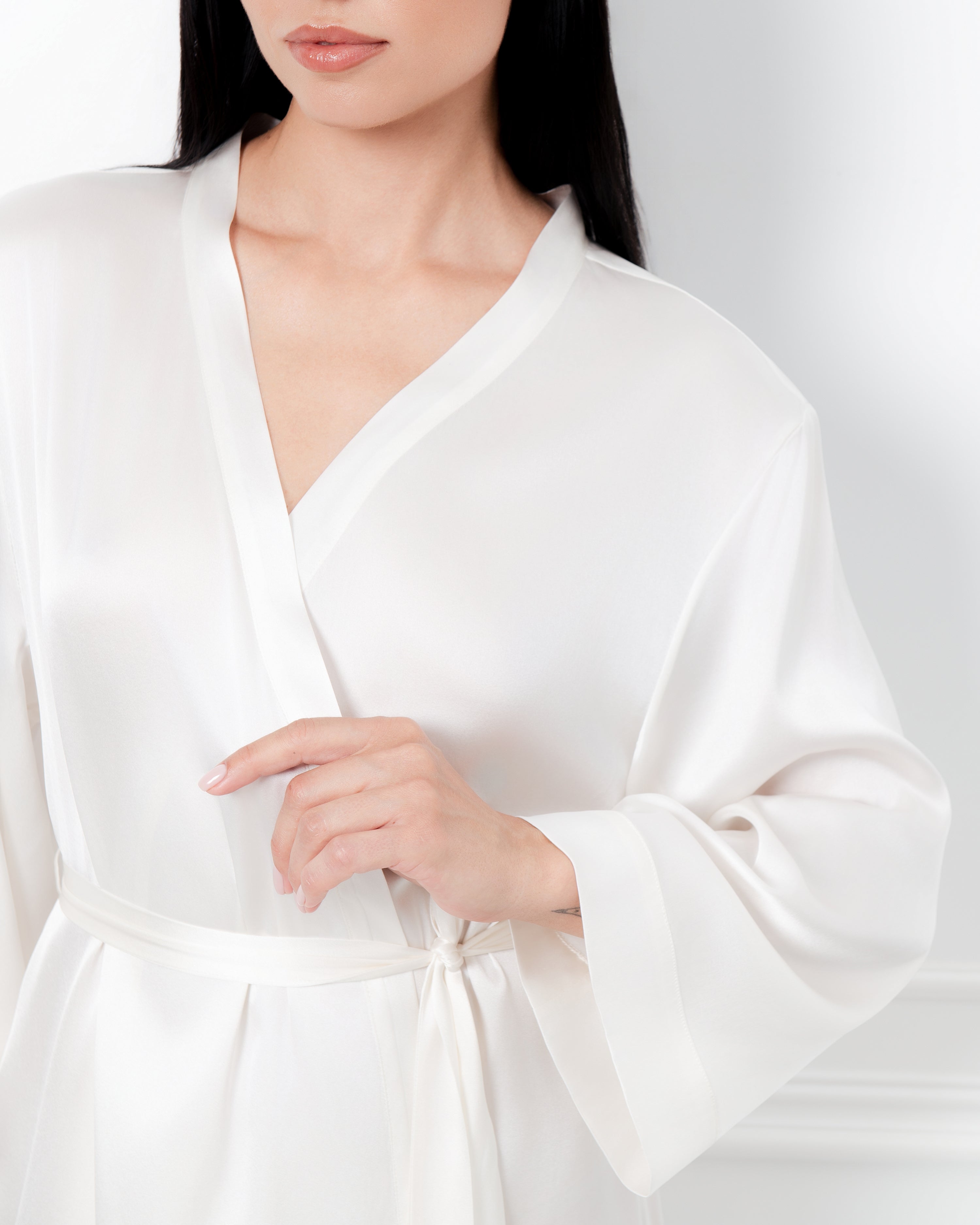 Silk Robe 04133SL ivory