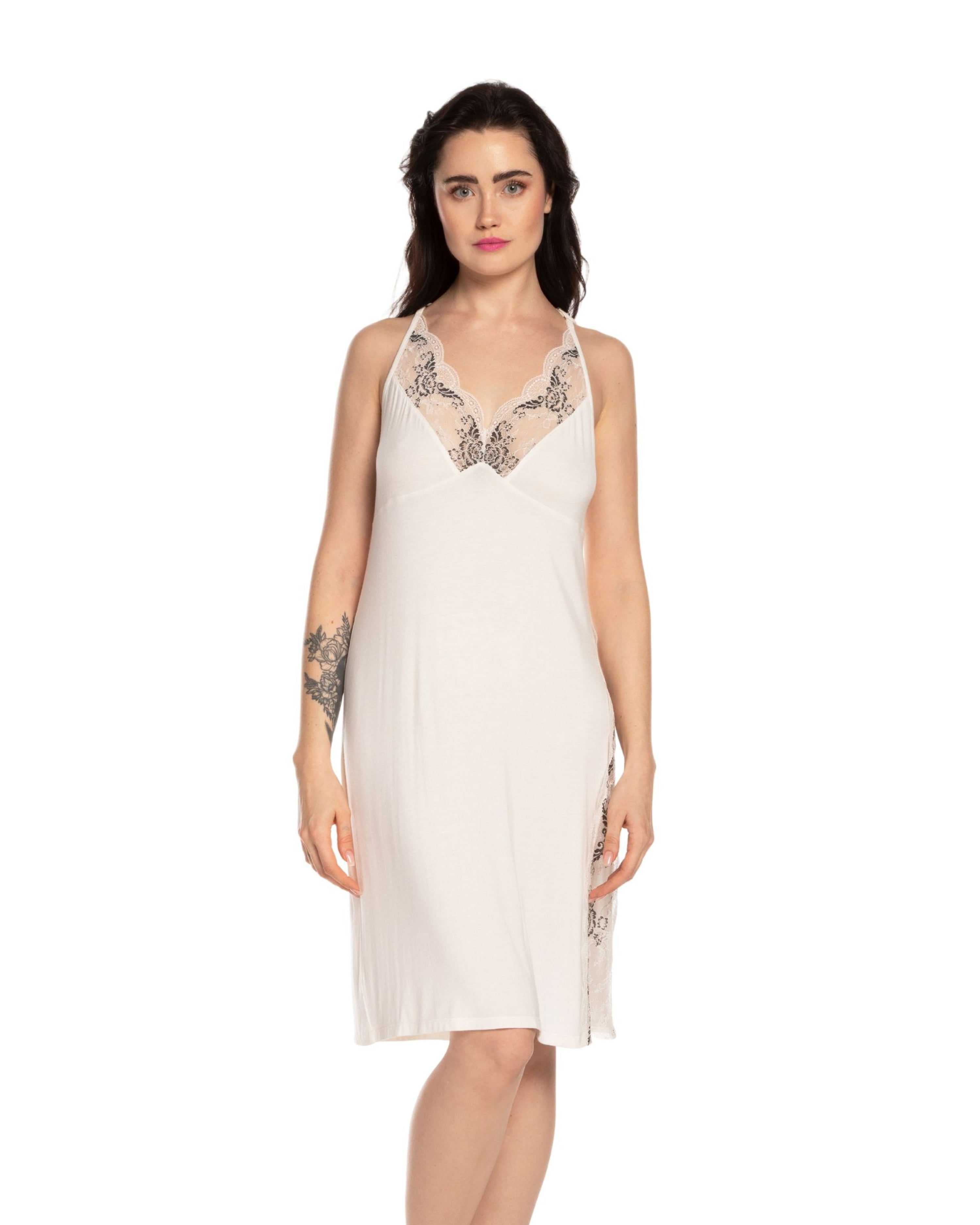 Bamboo Chemise spaghetti strap 10101C ecru