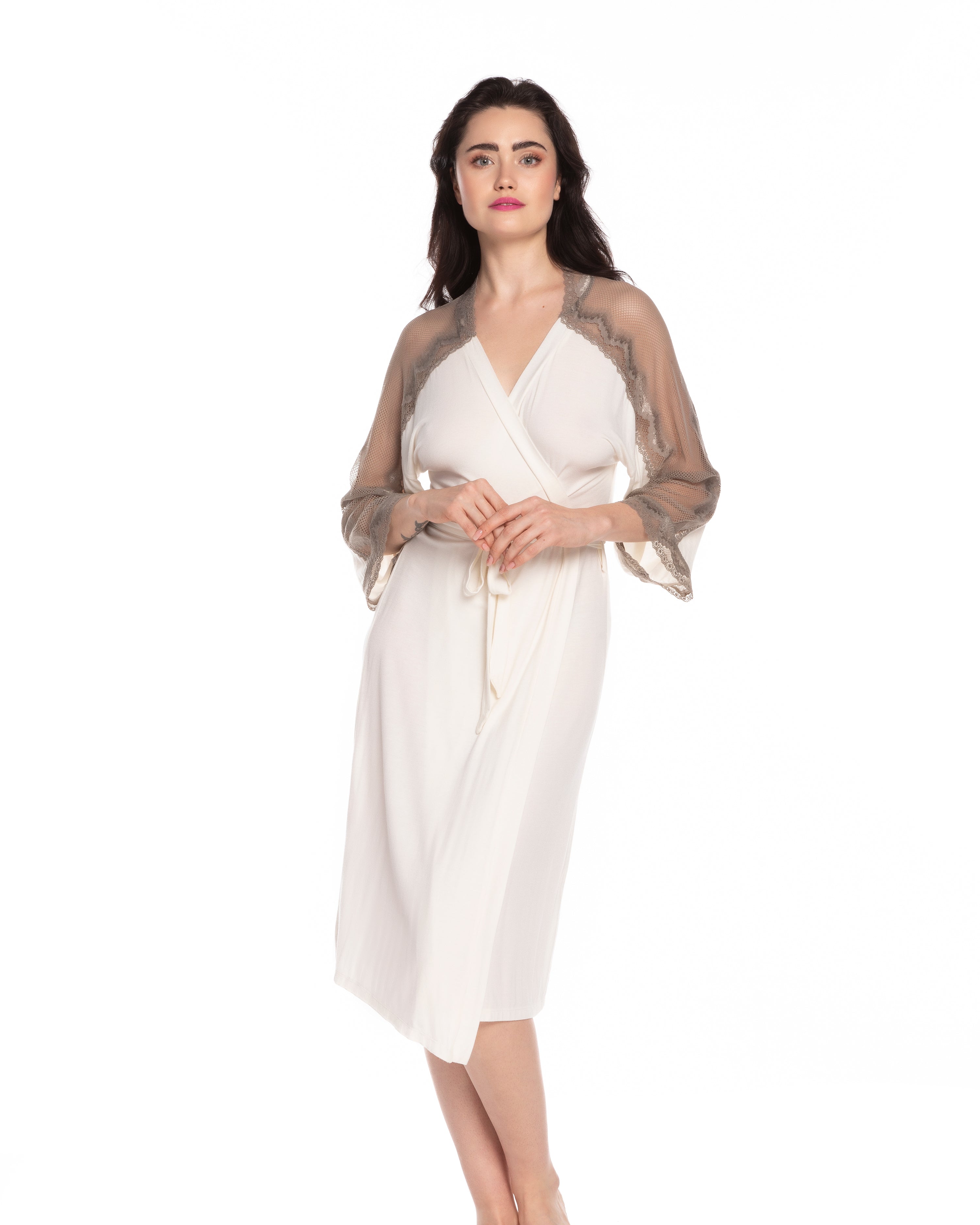 4 sleeve Robe 10202C ecru