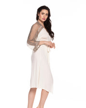 Bamboo 3/4 sleeve Robe 10202C ecru