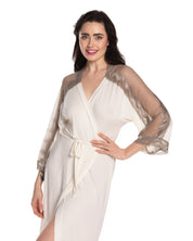 Bamboo 3/4 sleeve Robe 10202C ecru