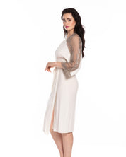 Bamboo 3/4 sleeve Robe 10202C ecru
