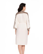 Bamboo 3/4 sleeve Robe 10202C ecru