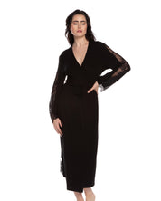 Bamboo long sleeve Robe 10502C black