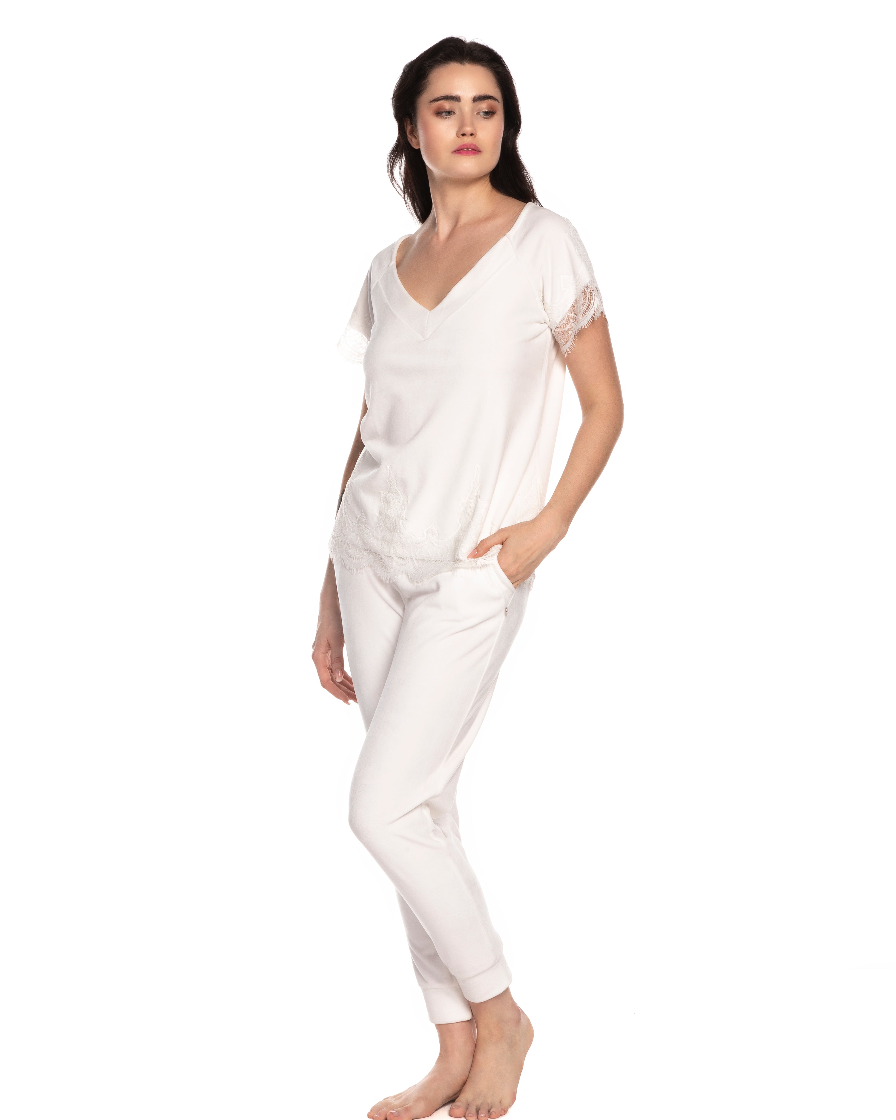 Velour home Set 10801C white