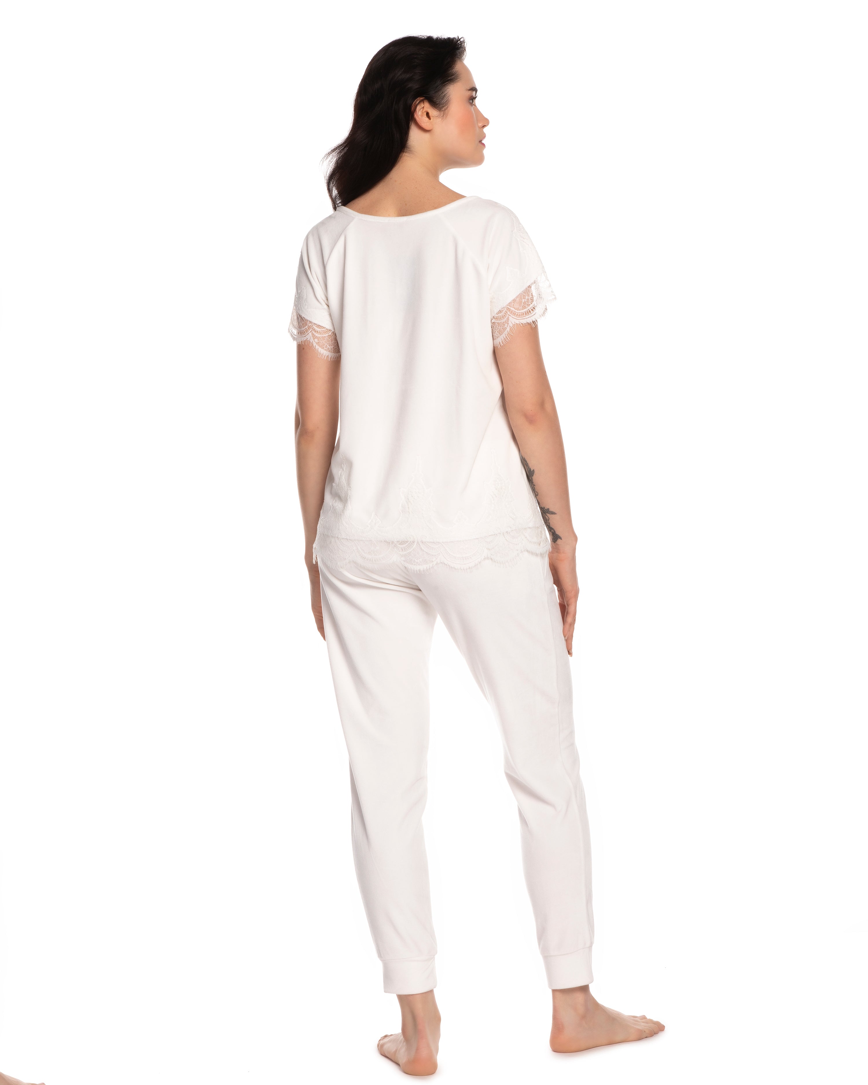 Velour home Set 10801C white