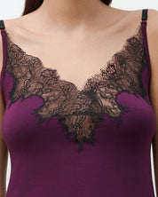 Bamboo cami shorts Set 03337 aubergine
