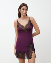 Bamboo Chemise spaghetti strap 03329 aubergine