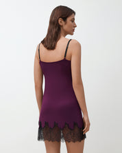 Bamboo Chemise spaghetti strap 03329 aubergine