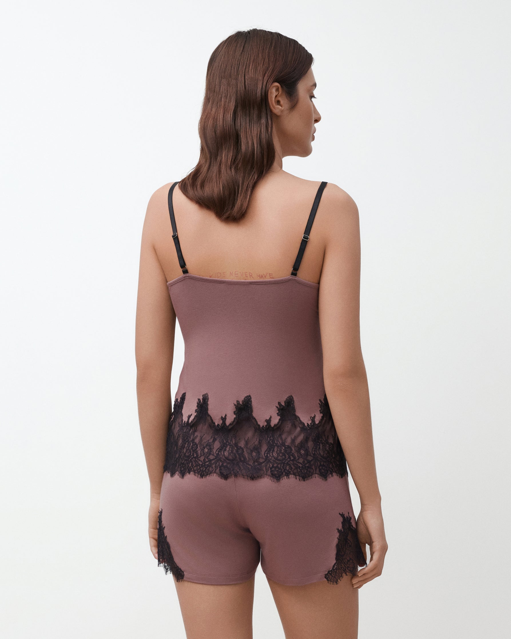 Bamboo cami shorts Set 03337 ash rose
