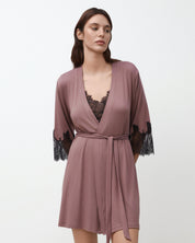 Bamboo 3/4 sleeve Robe 03332 ash rose