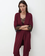 Bamboo 3/4 sleeve Robe 03340 cherry lacquer