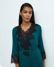 Bamboo 3/4 sleeve Robe 03322 midnight pine