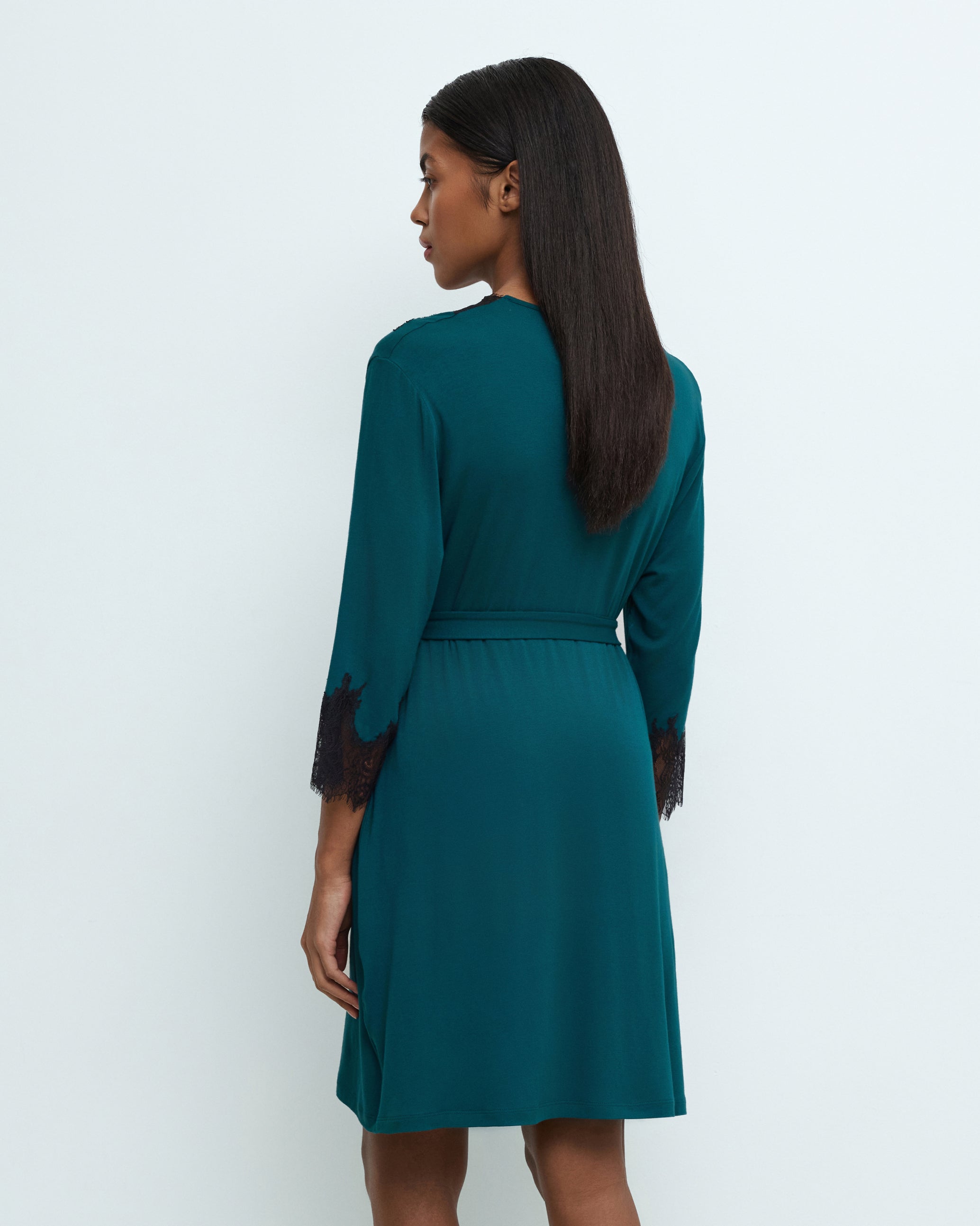 Bamboo 3/4 sleeve Robe 03322 midnight pine