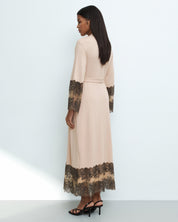 Bamboo long sleeve Robe 03348 almond milk