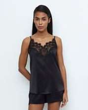 Silk cami shorts Set 04103SL black