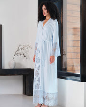 Bamboo long sleeve Robe 03348 icy blue