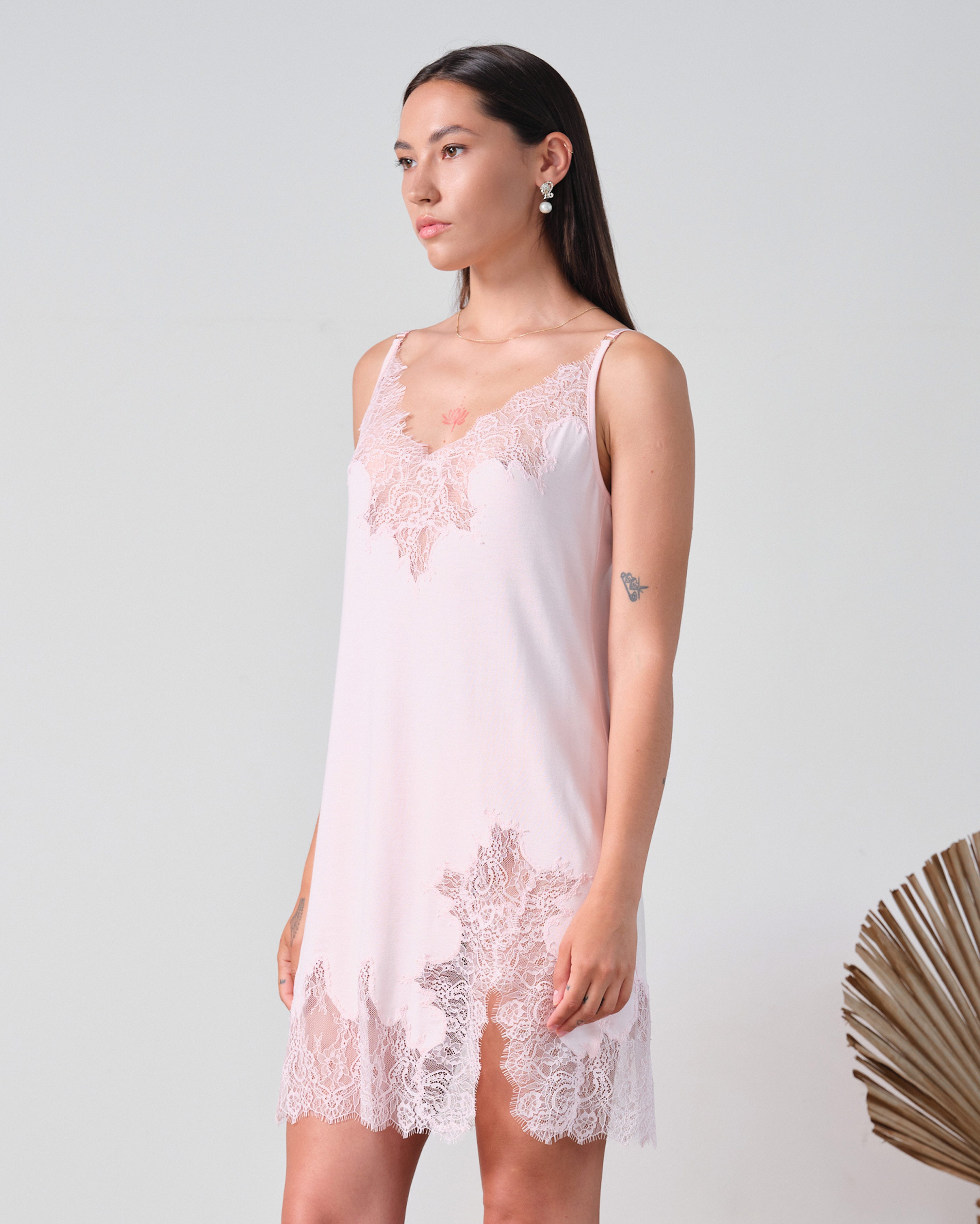 Bamboo Chemise spaghetti strap 03329 pink