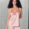 Satin cami shorts Set S03405 rose gold