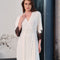 Bamboo 3/4 sleeve Robe 03332 ivory/black