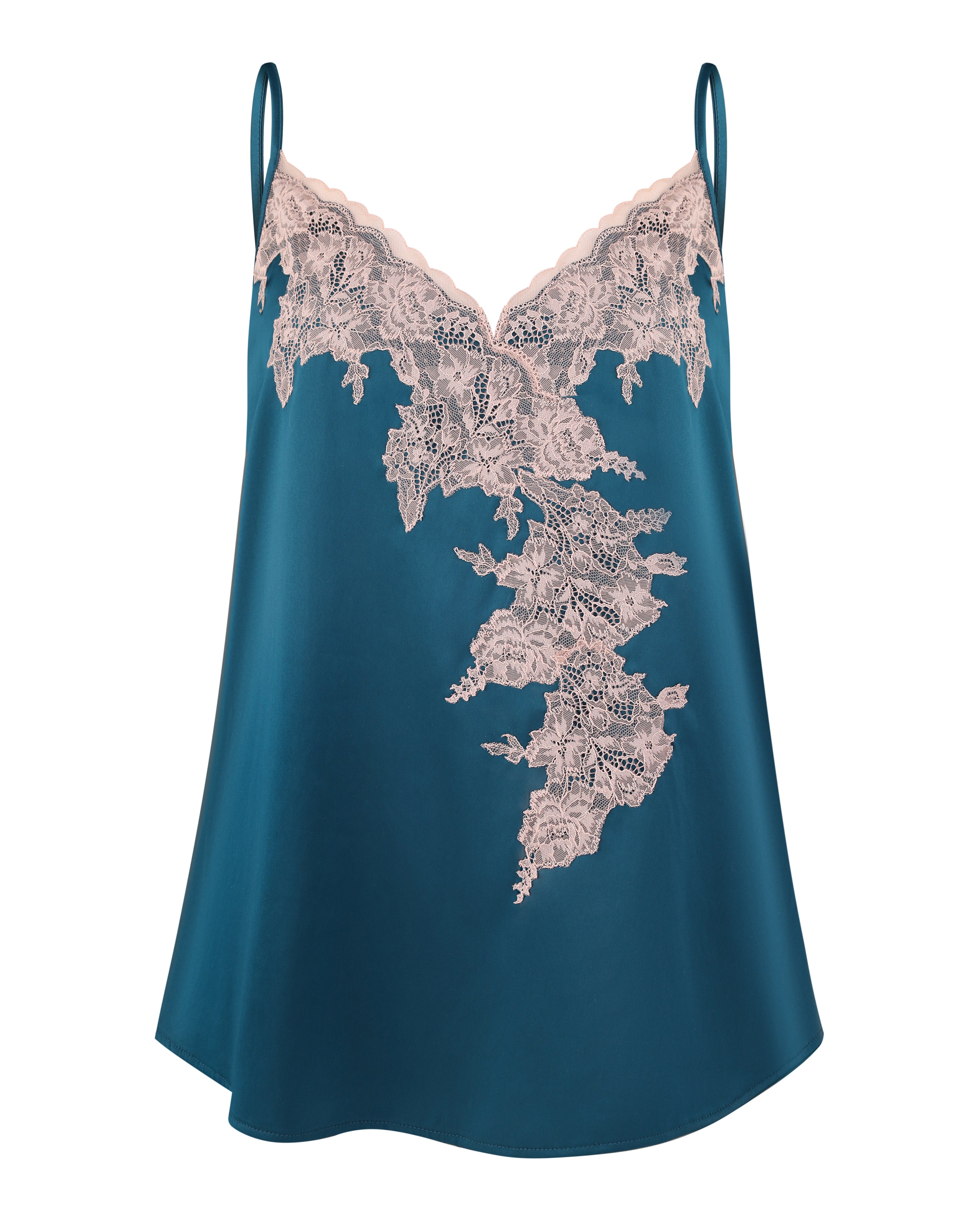 Satin camisole Pajama S03420 emerald