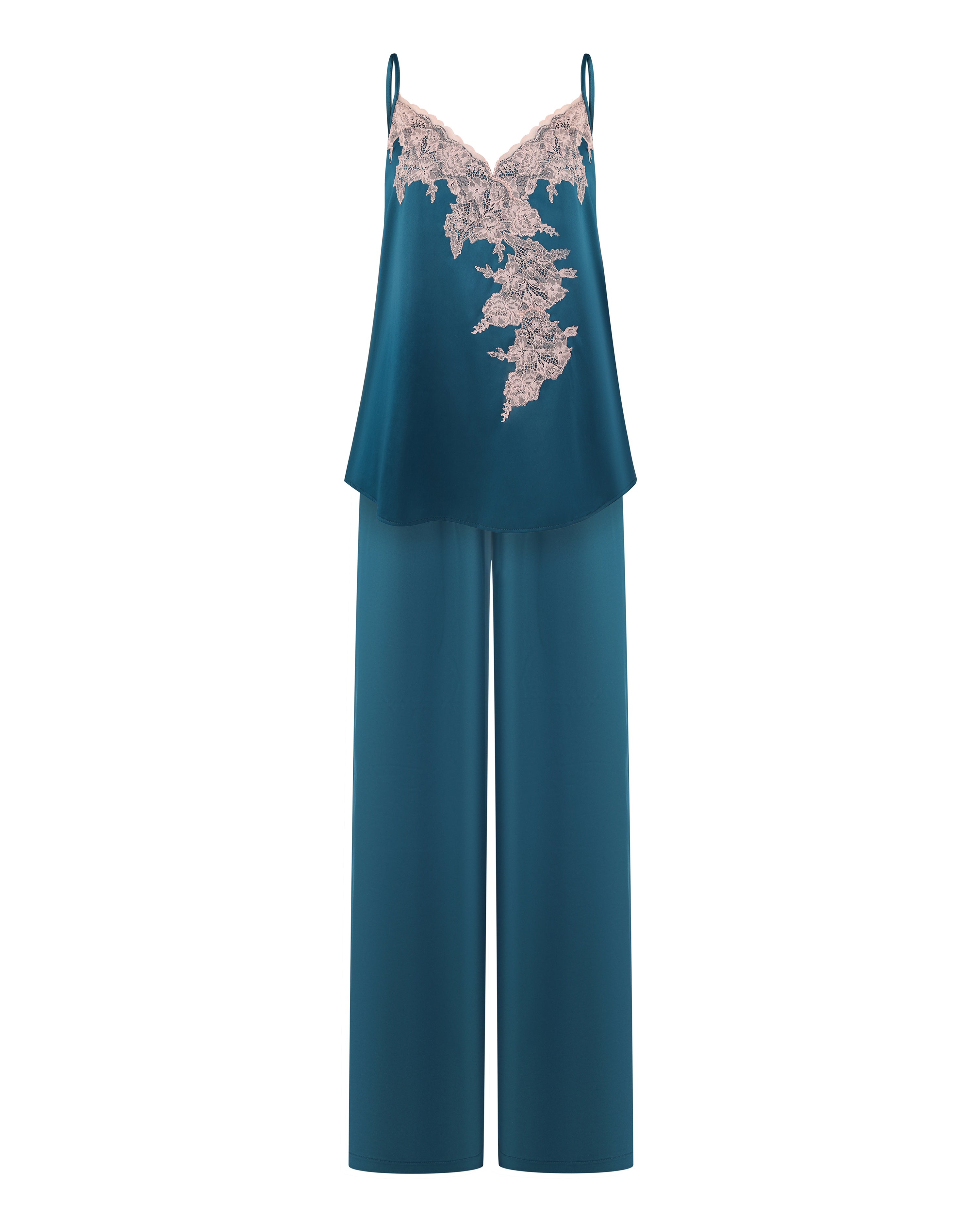 Satin camisole Pajama S03420 emerald