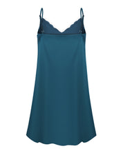 Satin Chemise spaghetti strap S03415 emerald