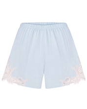 Effetto bamboo cami shorts set 03163 – women's sleepwear, icy blue
Light blue shorts with lace trim on a white background