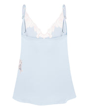 Effetto bamboo cami shorts set 03163 – women's sleepwear, icy blue
Light blue camisole with lace details on a white background