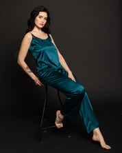 Satin camisole Pajama S03185 green